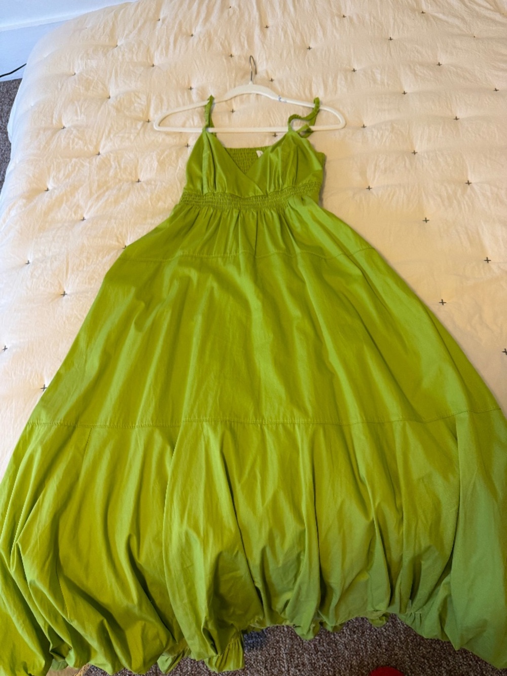 Anthropology Green Bubble Maxi